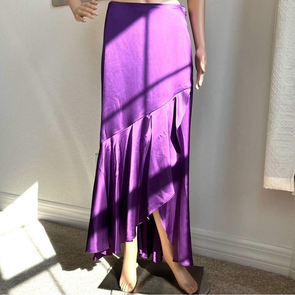 Polo Ralph Lauren Ruffle Satin Maxi Skirt - Picture 4 of 7